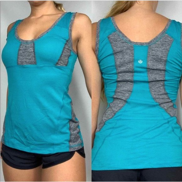 Lululemon Tank Recharge Gray Silverscent Size 6-8 Logo - Picture 5 of 5